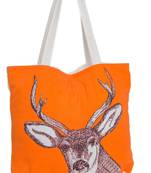 Reme Women Embroidered Orange Handbag