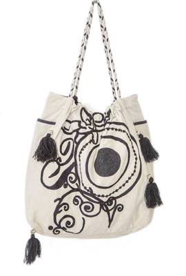 Reme Embroidered White And Brown Handbag For Women 1