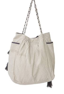 Reme Embroidered White And Brown Handbag For Women 2
