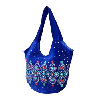 Reme Women Pure Velvet Blue Party Handbag 1
