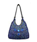 Reme Women Velvet Blue Party Handbag