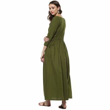 Green plain cotton cotton-kurtis 2