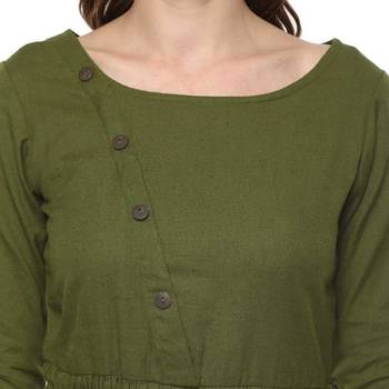 Green plain cotton cotton-kurtis 5