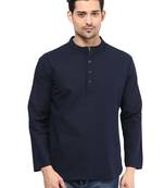 Blue plain cotton men-kurtas