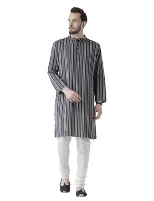 Grey printed cotton men-kurtas 1