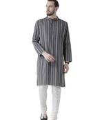 Grey printed cotton men-kurtas