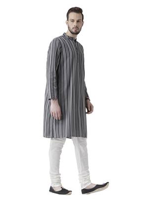 Grey printed cotton men-kurtas 2