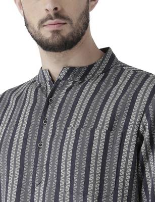 Grey printed cotton men-kurtas 5