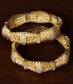 Americal Diamond Embellished Matte Finished Pair of Designer Bangles BD306