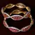 White Gold Plated American Diamond and Ruby Embellished Designer Bangles BD308