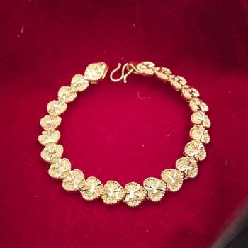 Heavy Mens Bracelet Gold-Plated Link Design Real Gold Looking For Boys 1