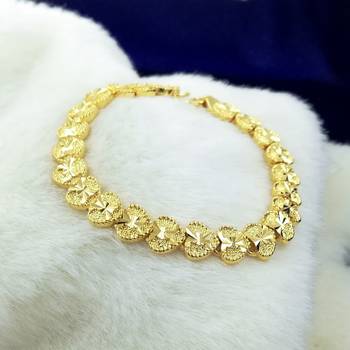 Heavy Mens Bracelet Gold-Plated Link Design Real Gold Looking For Boys 3