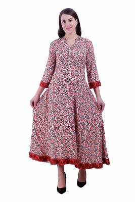 Multicolor Printed Rayon Ethnic Kurti 1