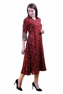 Multicolor Printed Rayon Ethnic Kurti 4