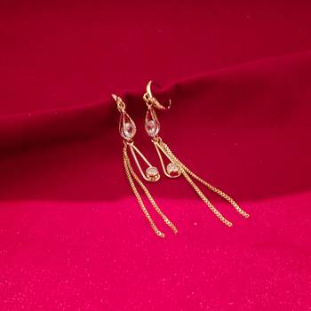 Alloy Stylish Stud Earrings For Women(Gold) 2