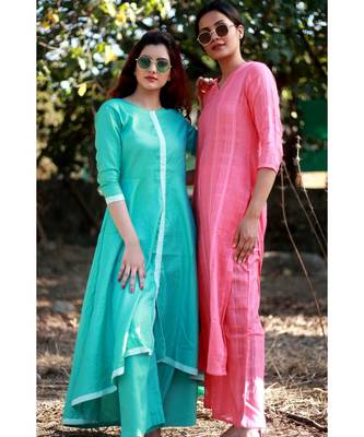 GREEN printed Rayon stitched kurta sets 1