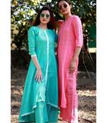 GREEN printed Rayon stitched kurta sets