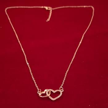 Embracing Hearts-In-Love Gold Plated Austrian Crystal Pendant For Girls 2