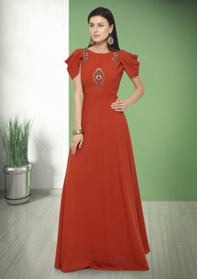 Red Hand Embroidery Silk Blend Salwar 1