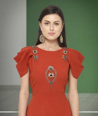 Red Hand Embroidery Silk Blend Salwar 2