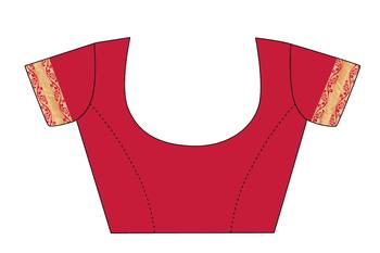 Red Woven Banarasi Saree With Blouse 5