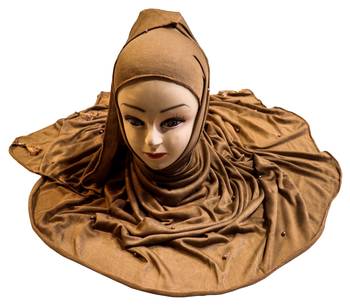 Justkartit Wood Color Beads And Tassel Work Hosiery Cotton Hijab Scarf 4