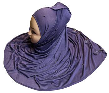Justkartit Women'S Hosiery Cotton Stretchable Beads Work And Tassel Work Hijab Scarf Dupatta 4