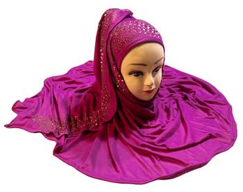 Justkartit Women'S Hosiery Cotton Stretchable Stone & Diamond Work Hijab Scarf Dupatta 1