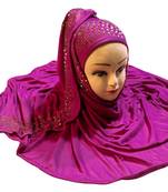 Justkartit Women'S Hosiery Cotton Stretchable Stone & Diamond Work Hijab Scarf Dupatta