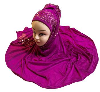 Justkartit Women'S Hosiery Cotton Stretchable Stone & Diamond Work Hijab Scarf Dupatta 2