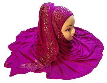 Justkartit Women'S Hosiery Cotton Stretchable Stone & Diamond Work Hijab Scarf Dupatta 4