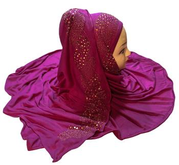 Justkartit Women'S Hosiery Cotton Stretchable Stone & Diamond Work Hijab Scarf Dupatta 5
