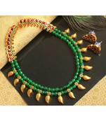 Beautiful Kemp Green Agate Mango Designer Necklace Set