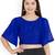 Blue Art Silk With Georgette Ruffle Sleeve blouse
