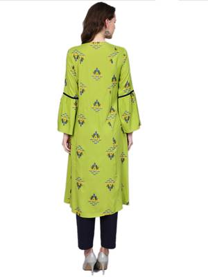 Green printed liva kurtas-and-kurtis 2