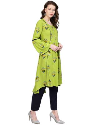 Green printed liva kurtas-and-kurtis 3