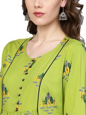 Green printed liva kurtas-and-kurtis 5