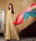 Women's Cream Rayon & Muslin Cotton Classy Designer Kurtis