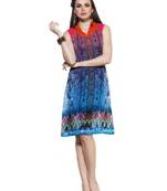 Women's Blue Georgette Dazzling Designer Kurtis