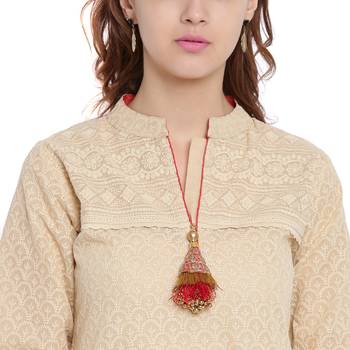 Beige embroidered cotton kurtasandkurtis 5