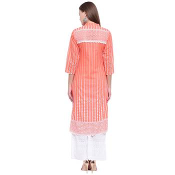 Orange embroidered cotton kurtasandkurtis 2