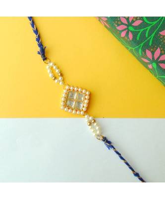 Quad Kundan Pearly Rakhi 1