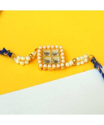 Quad Kundan Pearly Rakhi 4