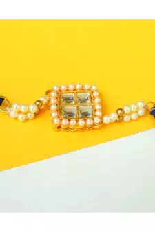 Quad Kundan Pearly Rakhi