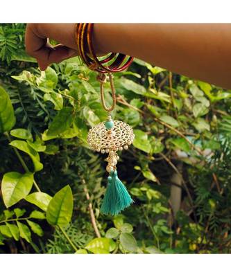 Golden Disc with Turquoise Tassel Lumba 1