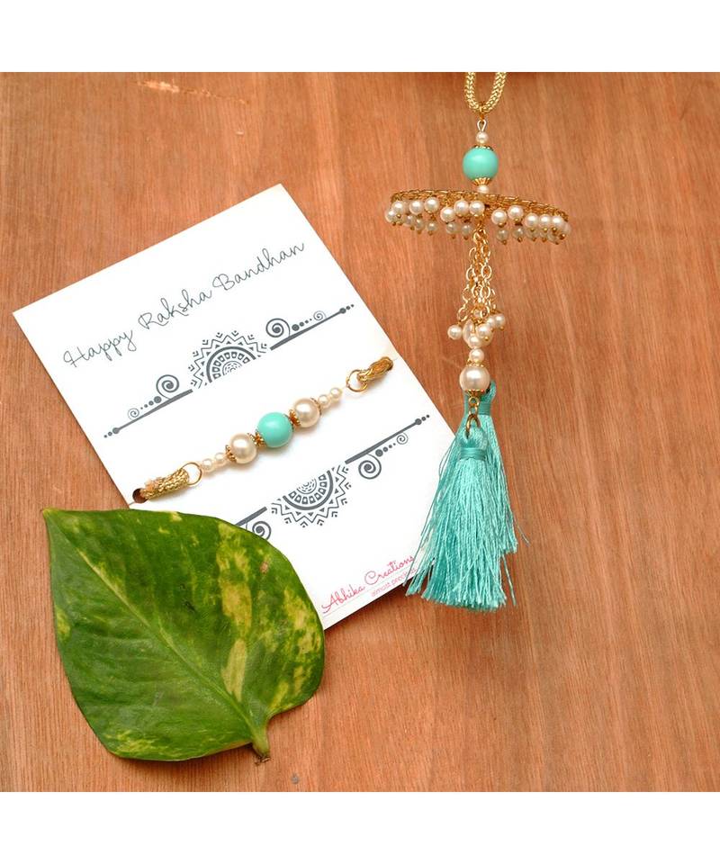 Golden Disc with Turquoise Tassel Lumba