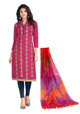 Pink Embroidered Cotton Salwar 1