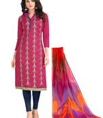 Pink Embroidered Cotton Salwar
