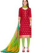 Red Banarasi Banarasi Salwar