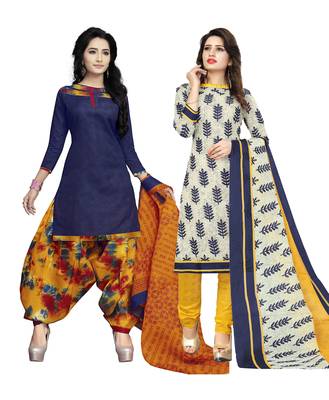 Navy-Blue Printed Cotton Salwar 1